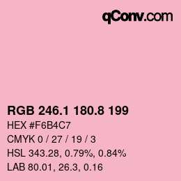 カラーコード: RGB 246.1 180.8 199 | qconv.com