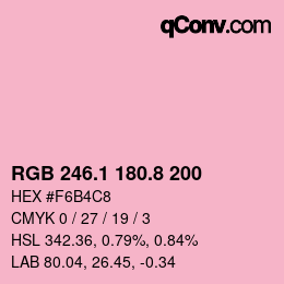 Color code: RGB 246.1 180.8 200 | qconv.com
