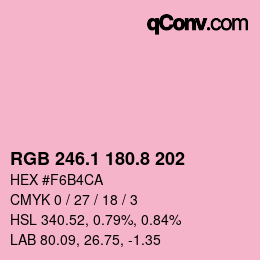 カラーコード: RGB 246.1 180.8 202 | qconv.com