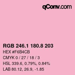 カラーコード: RGB 246.1 180.8 203 | qconv.com