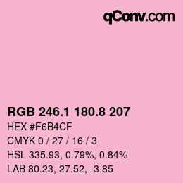 カラーコード: RGB 246.1 180.8 207 | qconv.com