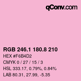 カラーコード: RGB 246.1 180.8 210 | qconv.com