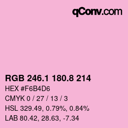カラーコード: RGB 246.1 180.8 214 | qconv.com