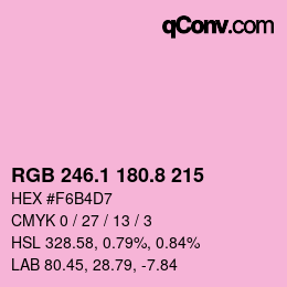 カラーコード: RGB 246.1 180.8 215 | qconv.com