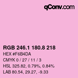カラーコード: RGB 246.1 180.8 218 | qconv.com