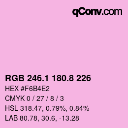 カラーコード: RGB 246.1 180.8 226 | qconv.com