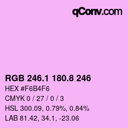 カラーコード: RGB 246.1 180.8 246 | qconv.com