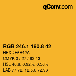 カラーコード: RGB 246.1 180.8 42 | qconv.com