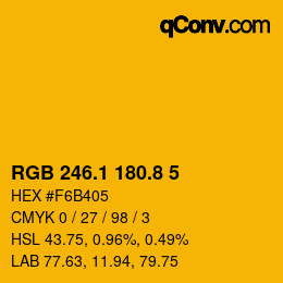 カラーコード: RGB 246.1 180.8 5 | qconv.com