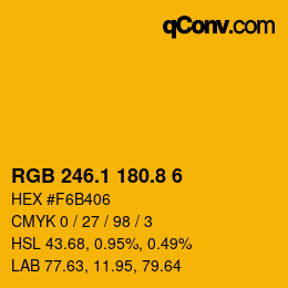 カラーコード: RGB 246.1 180.8 6 | qconv.com