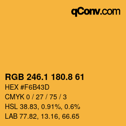 カラーコード: RGB 246.1 180.8 61 | qconv.com