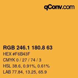 カラーコード: RGB 246.1 180.8 63 | qconv.com