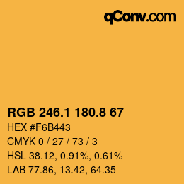 Color code: RGB 246.1 180.8 67 | qconv.com