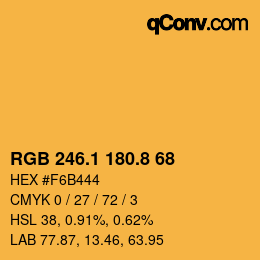 カラーコード: RGB 246.1 180.8 68 | qconv.com