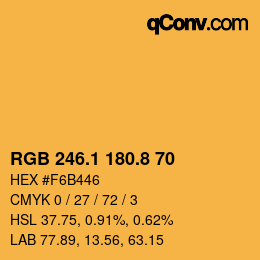 Farbcode: RGB 246.1 180.8 70 | qconv.com