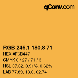 Color code: RGB 246.1 180.8 71 | qconv.com