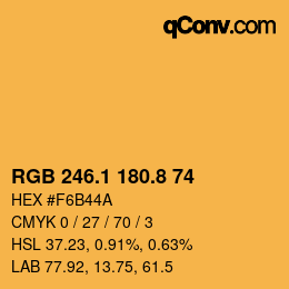 Color code: RGB 246.1 180.8 74 | qconv.com