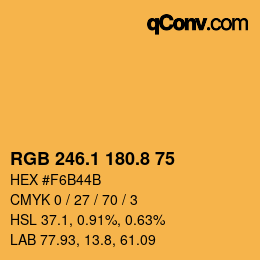 Farbcode: RGB 246.1 180.8 75 | qconv.com