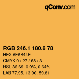 カラーコード: RGB 246.1 180.8 78 | qconv.com