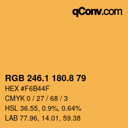 カラーコード: RGB 246.1 180.8 79 | qconv.com