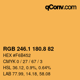 カラーコード: RGB 246.1 180.8 82 | qconv.com