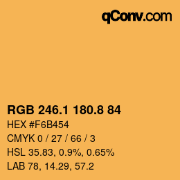 カラーコード: RGB 246.1 180.8 84 | qconv.com