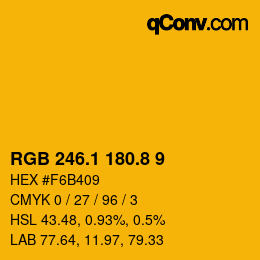 カラーコード: RGB 246.1 180.8 9 | qconv.com