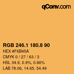 Color code: RGB 246.1 180.8 90 | qconv.com