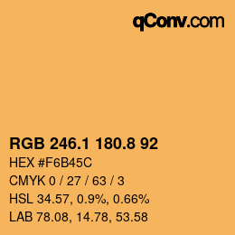 カラーコード: RGB 246.1 180.8 92 | qconv.com