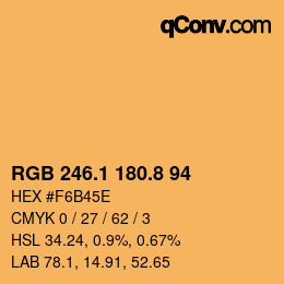 Color code: RGB 246.1 180.8 94 | qconv.com