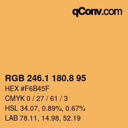 Color code: RGB 246.1 180.8 95 | qconv.com