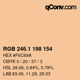Color code: RGB 246.1 198 154 | qconv.com