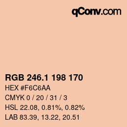 カラーコード: RGB 246.1 198 170 | qconv.com