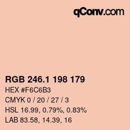 Color code: RGB 246.1 198 179 | qconv.com
