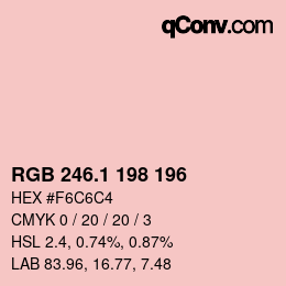 カラーコード: RGB 246.1 198 196 | qconv.com