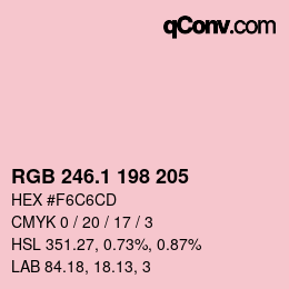 カラーコード: RGB 246.1 198 205 | qconv.com