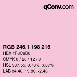 カラーコード: RGB 246.1 198 216 | qconv.com