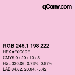 カラーコード: RGB 246.1 198 222 | qconv.com