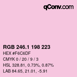 カラーコード: RGB 246.1 198 223 | qconv.com