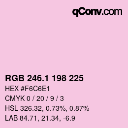 カラーコード: RGB 246.1 198 225 | qconv.com
