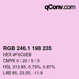 カラーコード: RGB 246.1 198 235 | qconv.com