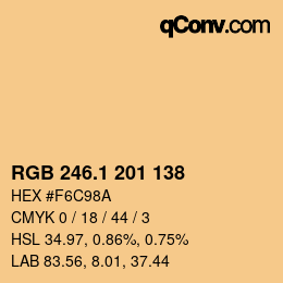 カラーコード: RGB 246.1 201 138 | qconv.com