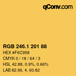 カラーコード: RGB 246.1 201 88 | qconv.com