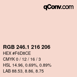 カラーコード: RGB 246.1 216 206 | qconv.com