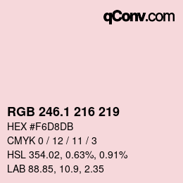 カラーコード: RGB 246.1 216 219 | qconv.com