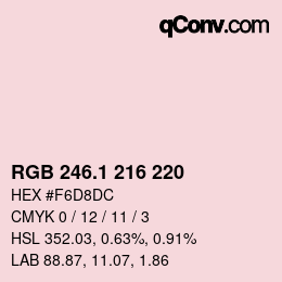 カラーコード: RGB 246.1 216 220 | qconv.com