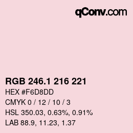 カラーコード: RGB 246.1 216 221 | qconv.com