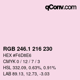 カラーコード: RGB 246.1 216 230 | qconv.com