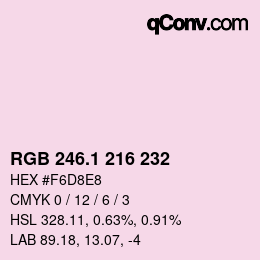 カラーコード: RGB 246.1 216 232 | qconv.com
