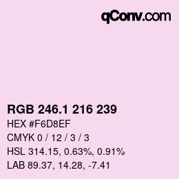 カラーコード: RGB 246.1 216 239 | qconv.com
